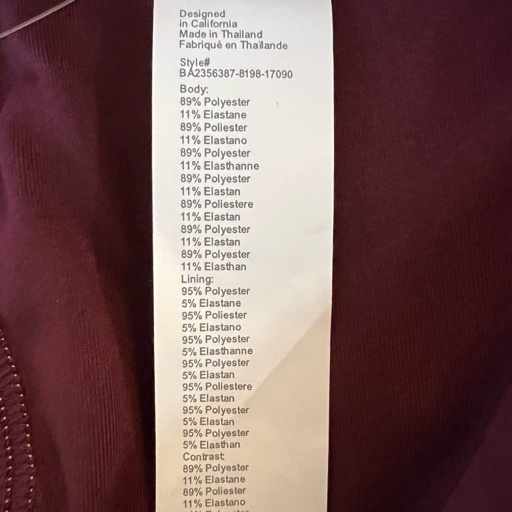 Fabletics NWT Merlot/Coral Barrier Scuba Low Impact Bra Plus Size 4X Front Zip - Picture 6 of 7